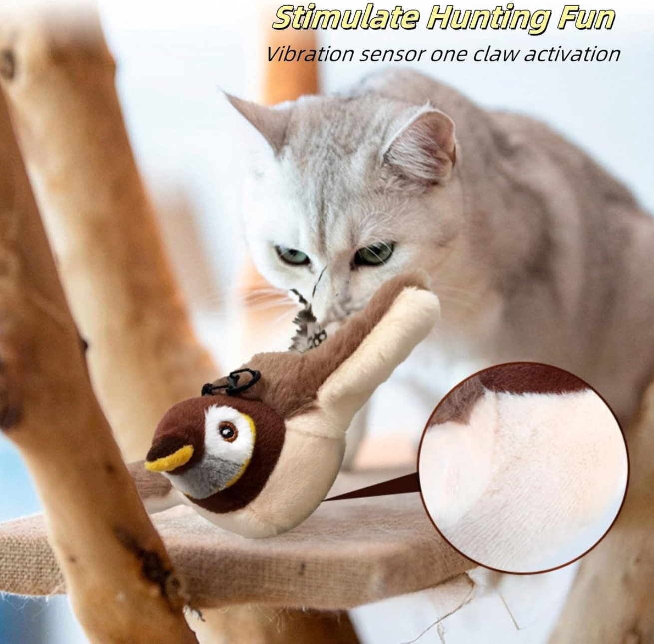 FelineFly Realistische Simulatie Vogel voor Katten - Grote Mus